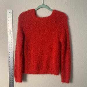 Fuzzy Cozy lipstick Red-orange Sweater.  like new.